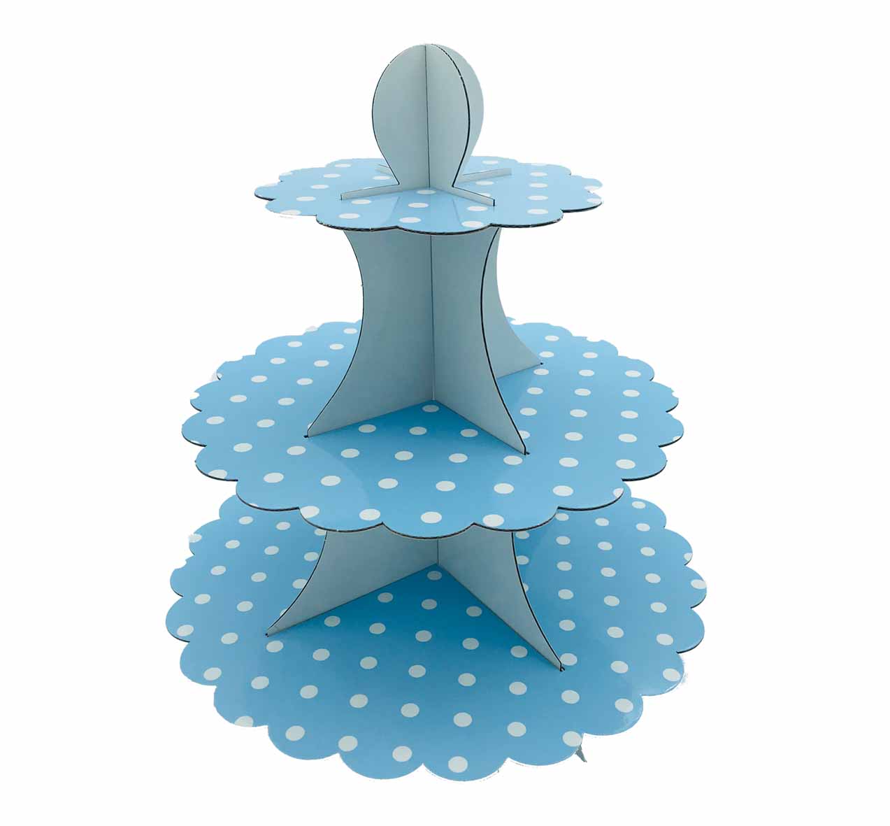 50403 Portadulces Modular de Cartón 3 Pisos Lunares Y Rayas Azul Pastel Reversible 1U - Imagen 2