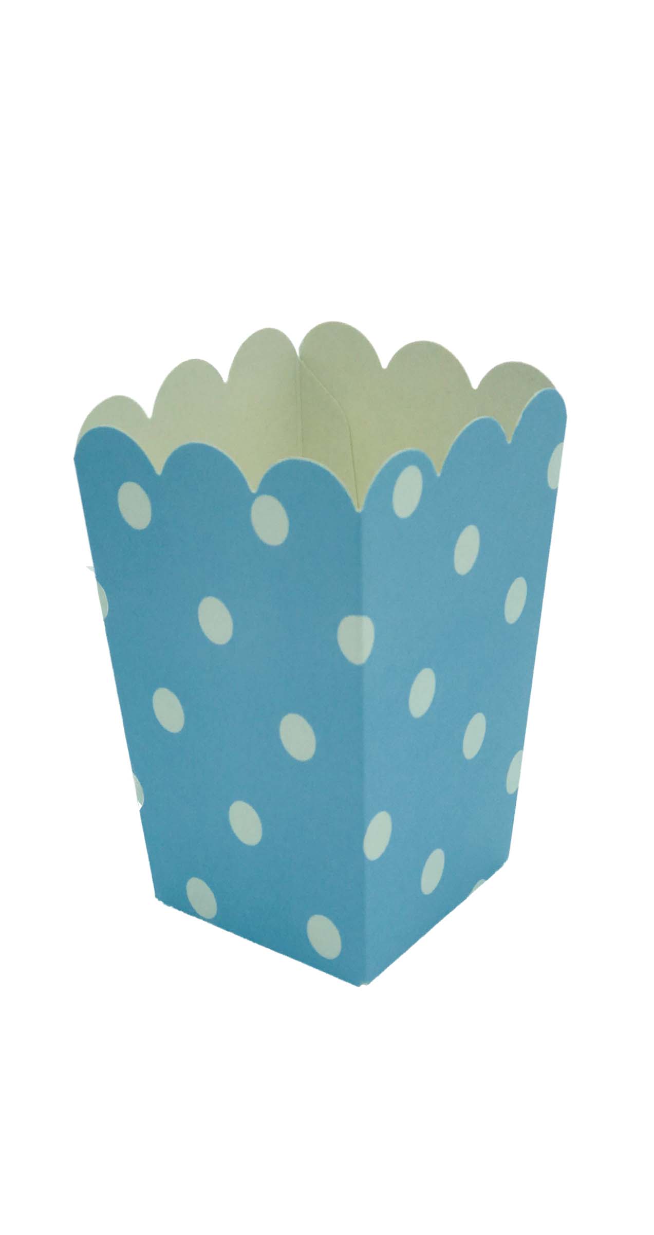 50387 Cajita Para Cóctel 8X8X10CM Lunares Azul Pastel 3U