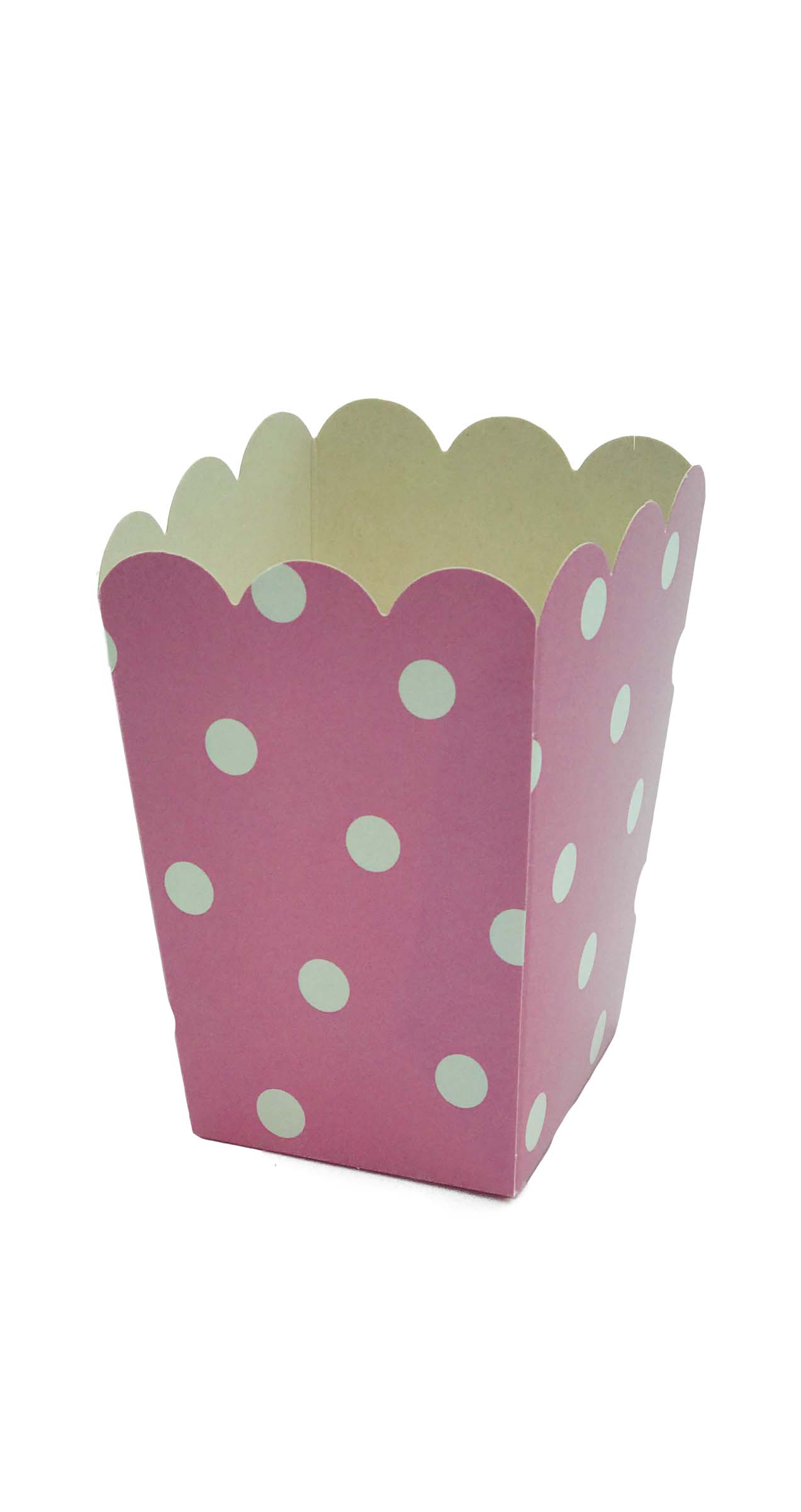 50388 Cajita Para Cóctel 8X8X10CM Lunares Rosa Pastel 3U