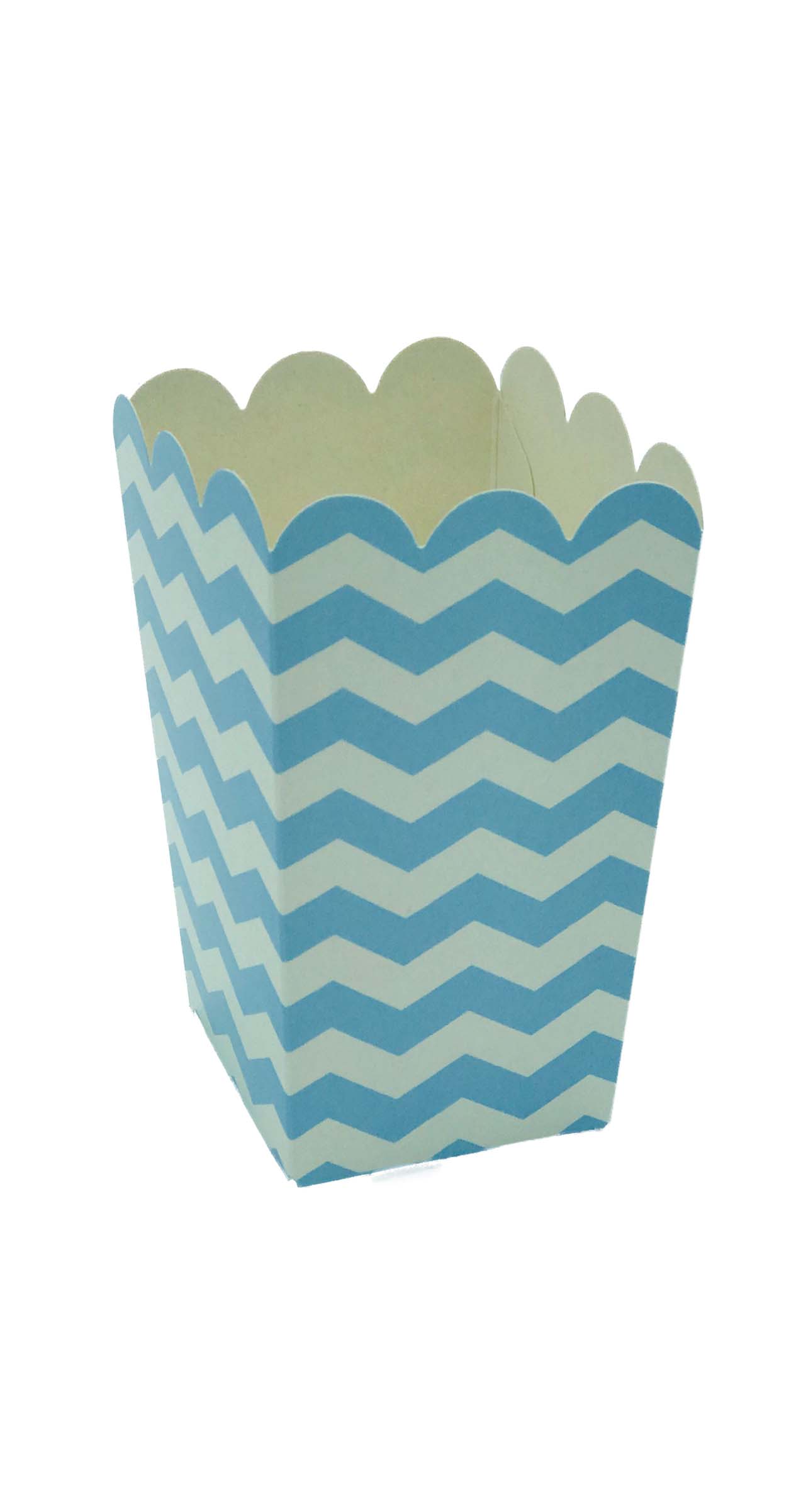 50390 Cajita Para Cóctel 8X8X10CM Rayas Azul Pastel 3U
