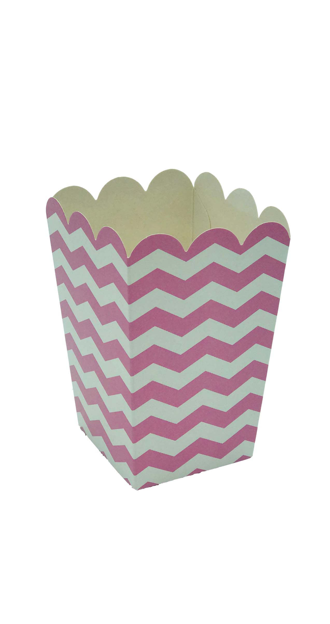 50389 Cajita Para Cóctel 8X8X10CM Rayas Rosa Pastel 3U