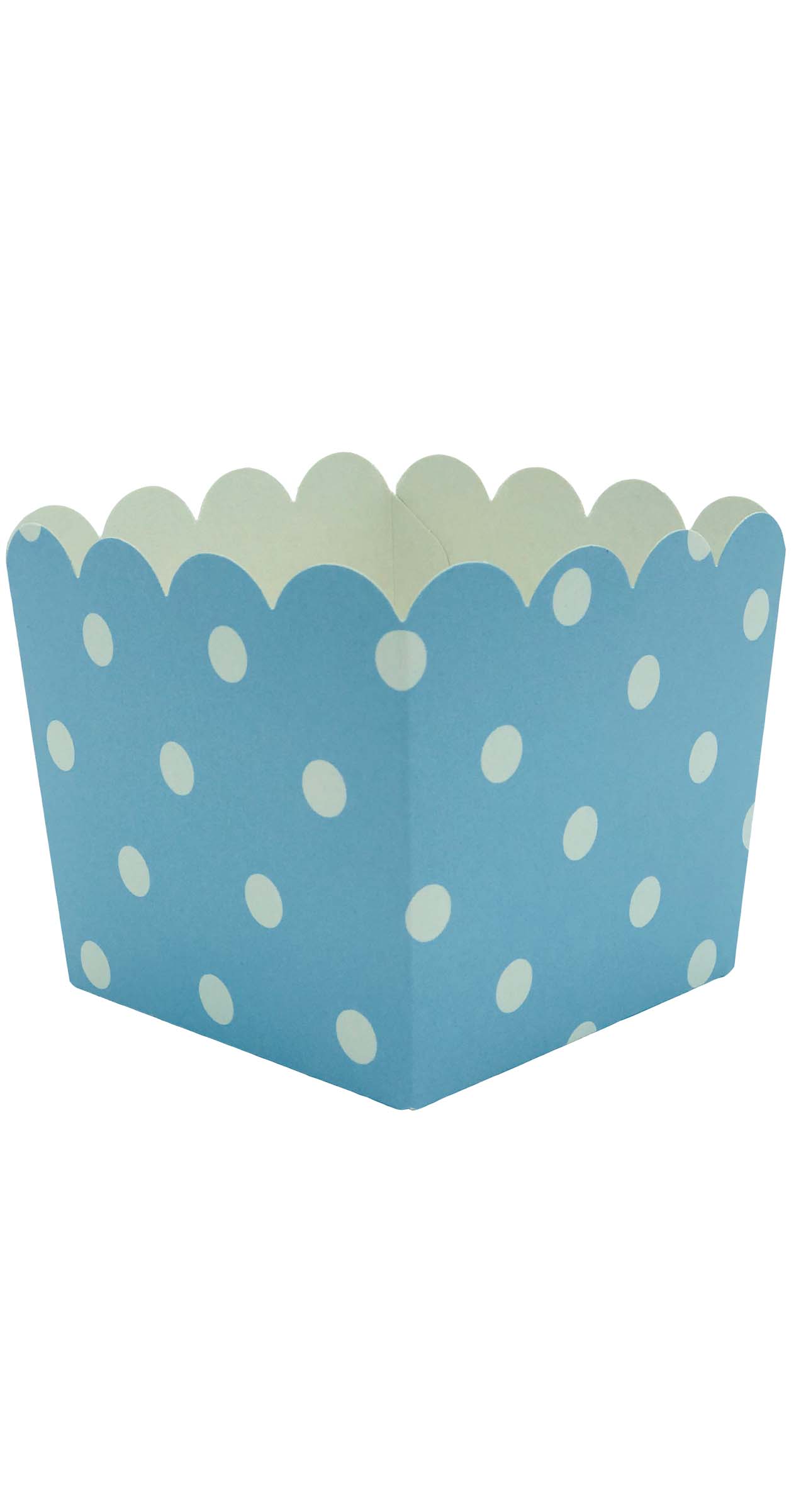 50381 Cajita Para Cóctel 10X10X8,5CM Lunares Azul Pastel 3U