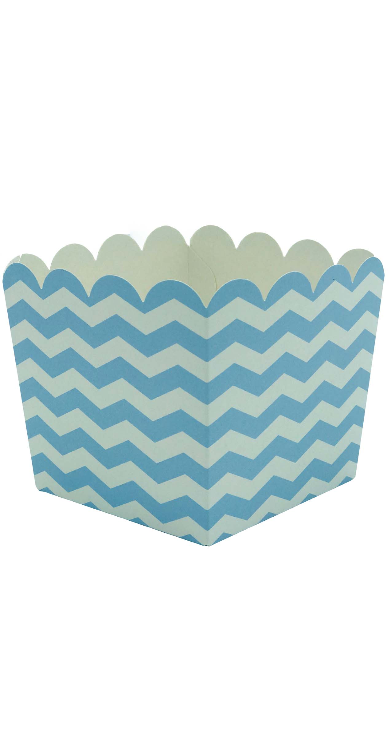 50384 Cajita Para Cóctel 10X10X8,5CM Rayas Azul Pastel 3U