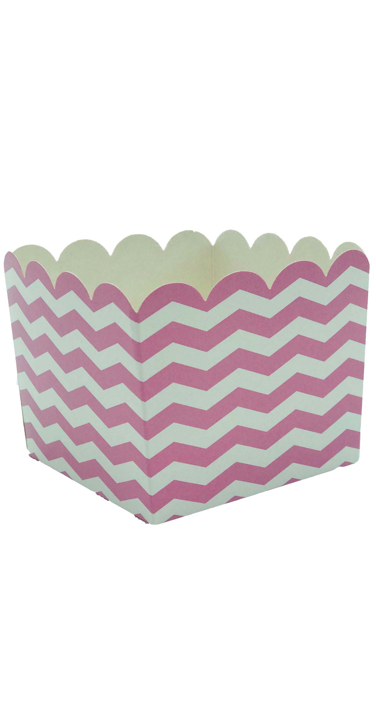 50383 Cajita Para Cóctel 10X10X8,5CM Rayas Rosa Pastel 3U