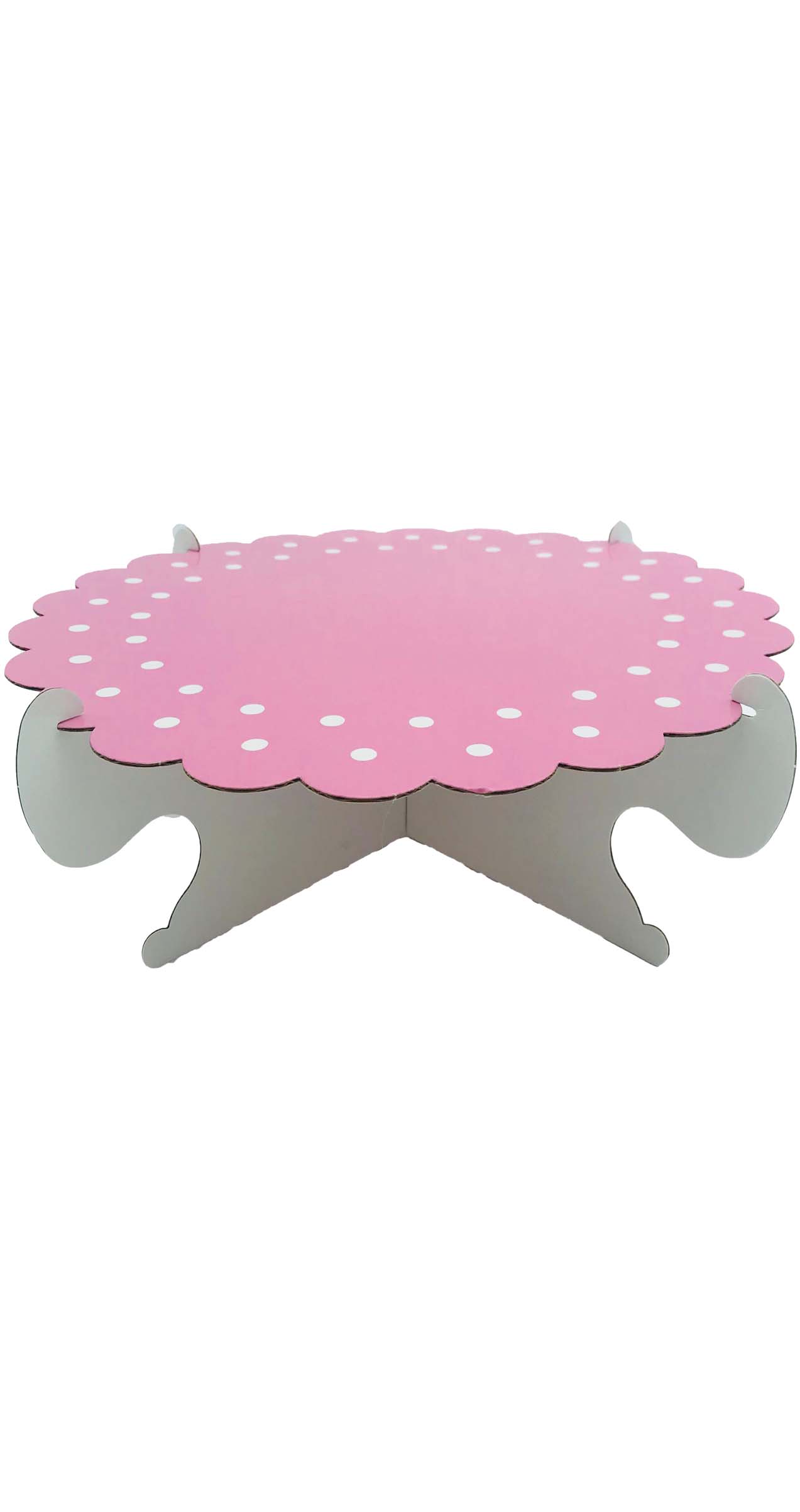 50400 Portadulces Modular de Cartón 1 Piso Lunares Y Rayas Rosa Pastel Reversible 1U