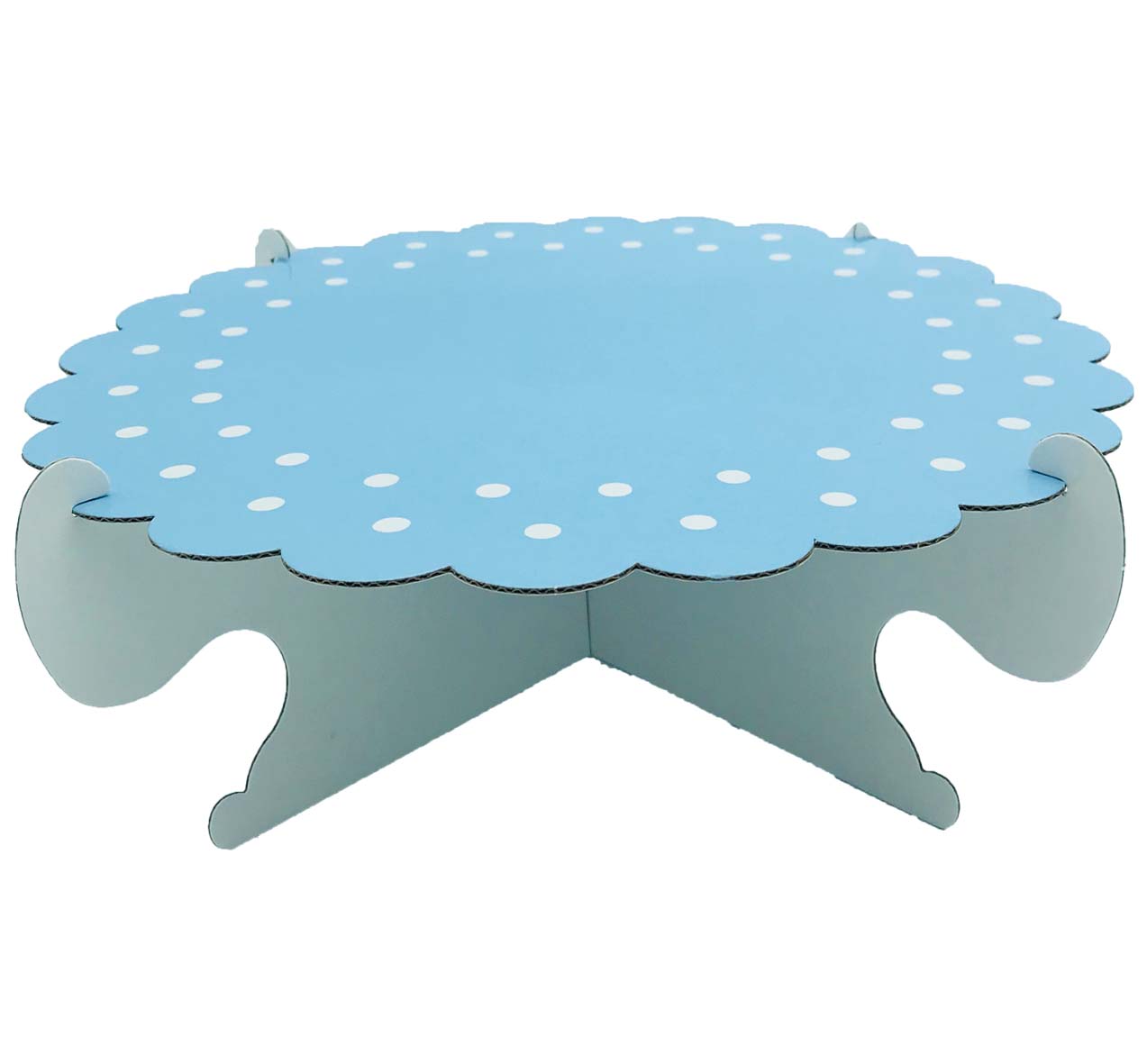 50399 Portadulces Modular de Cartón 1 Piso Lunares Y Rayas Azul Pastel Reversible 1U - Imagen 2