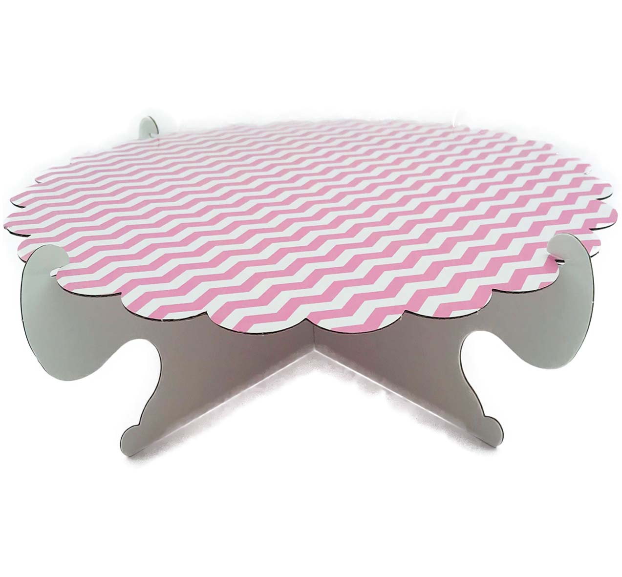 50400 Portadulces Modular de Cartón 1 Piso Lunares Y Rayas Rosa Pastel Reversible 1U - Imagen 2