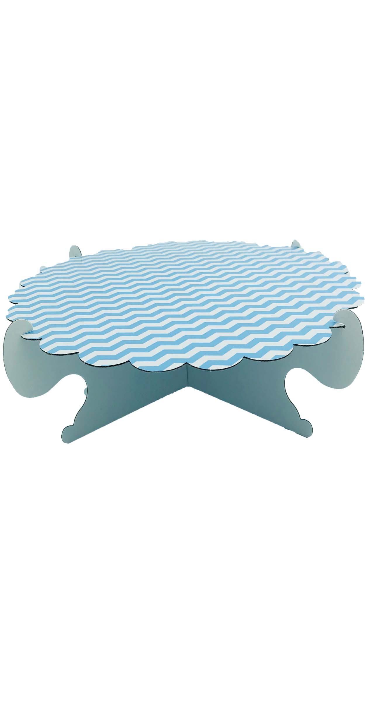 50399 Portadulces Modular de Cartón 1 Piso Lunares Y Rayas Azul Pastel Reversible 1U